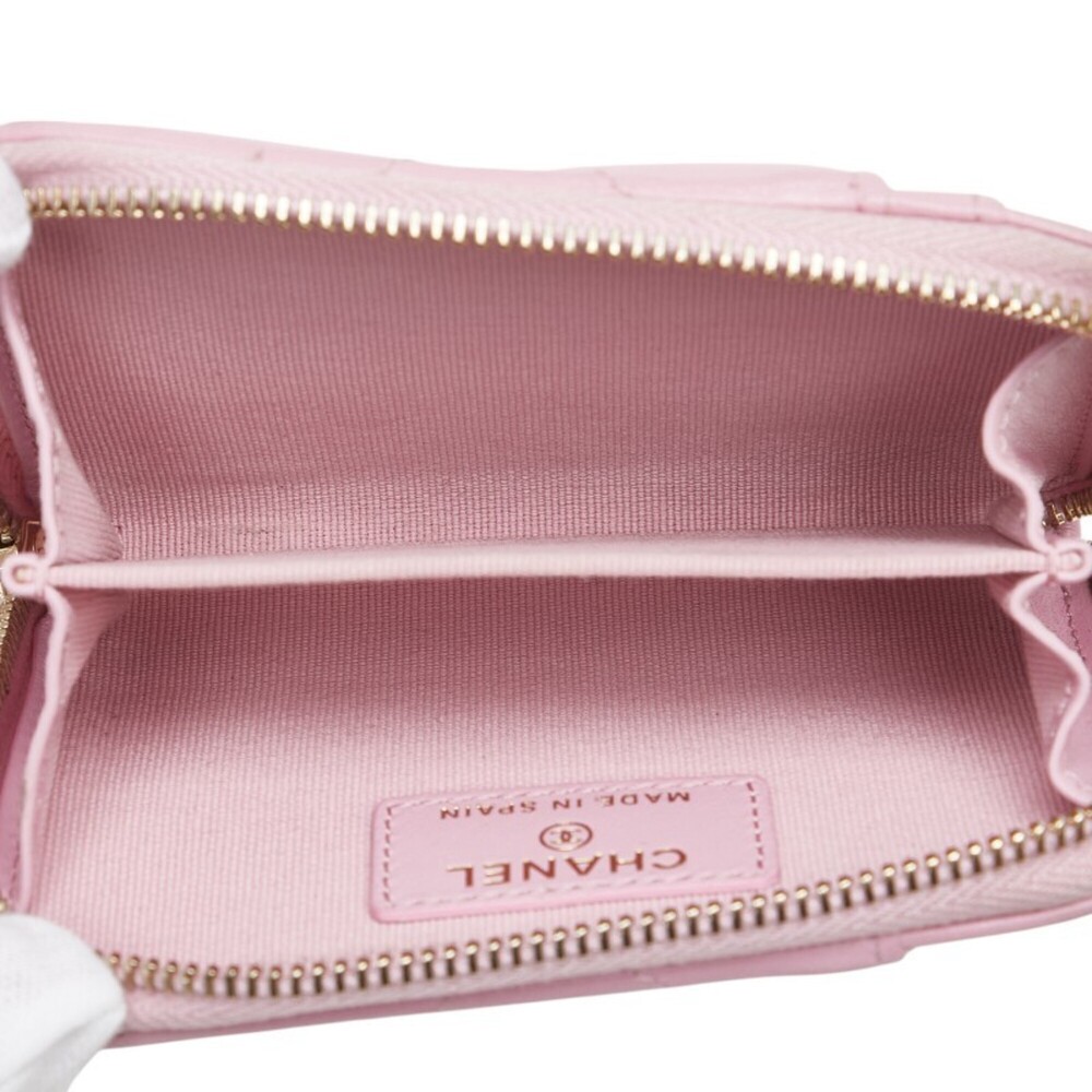 CHANEL Authentic Pink Lambskin Leather Logo Wallet - Picture 6 of 10